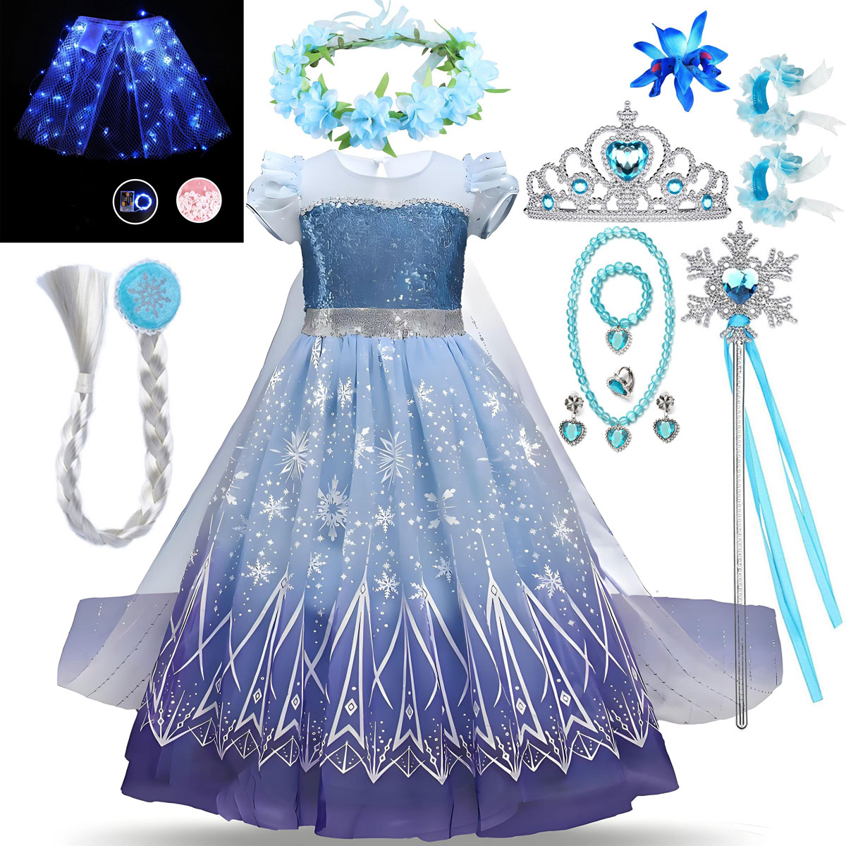 Layered Necklace Set - Популярное платье принцессы Эльзы из мультфильма