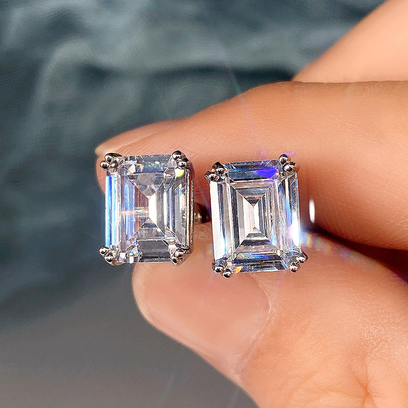 Women'S Accessories Jewelry Sale - Серьги-гвоздики Huitan с квадратными фианитами для