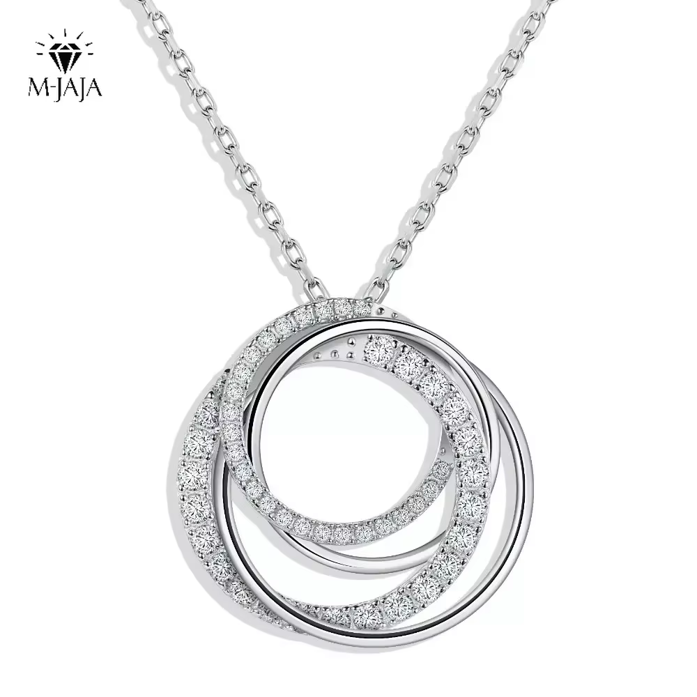 Layered Necklace Set - M-JAJA Moissanite Pendant Necklace for Women