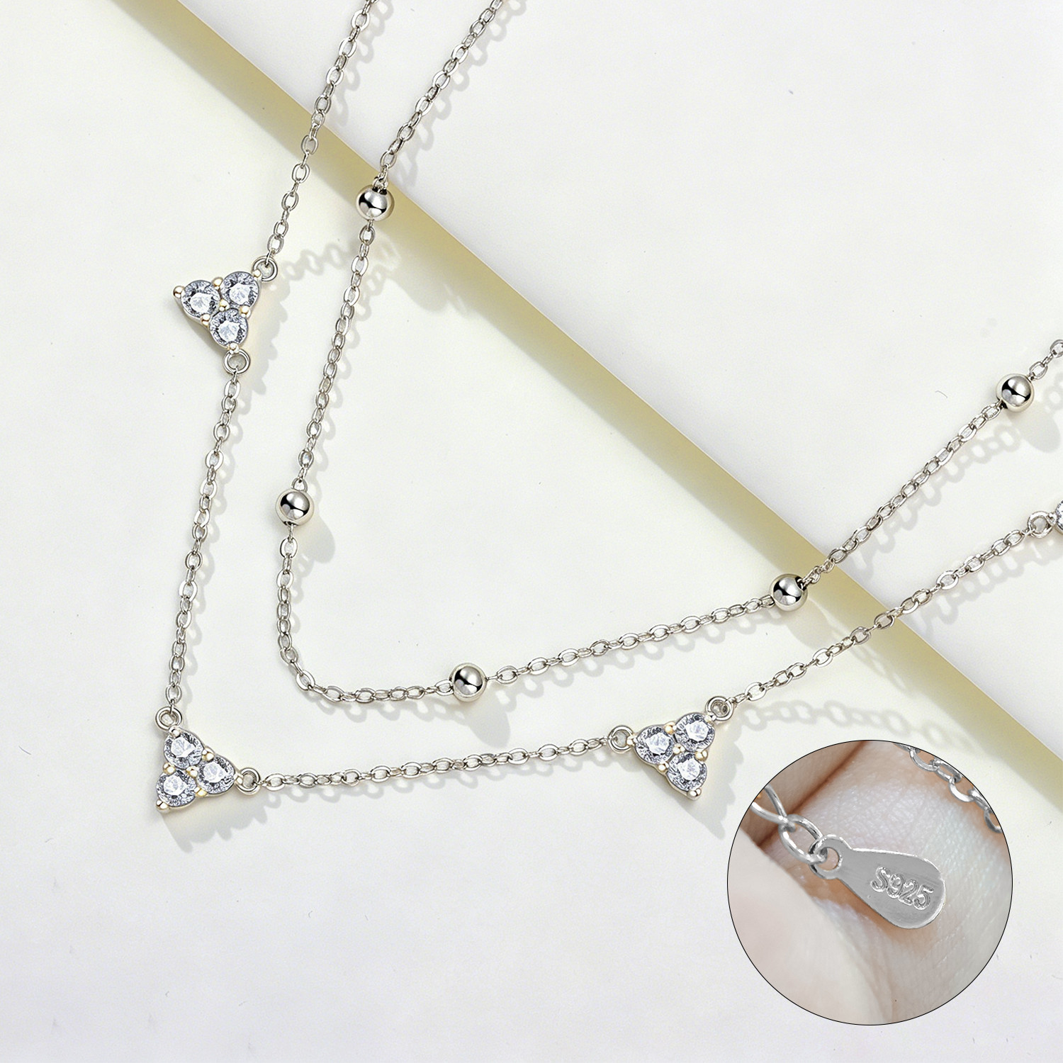 PANPOKI925 Серебряное ожерелье – обзор и цена Layered Necklace Set